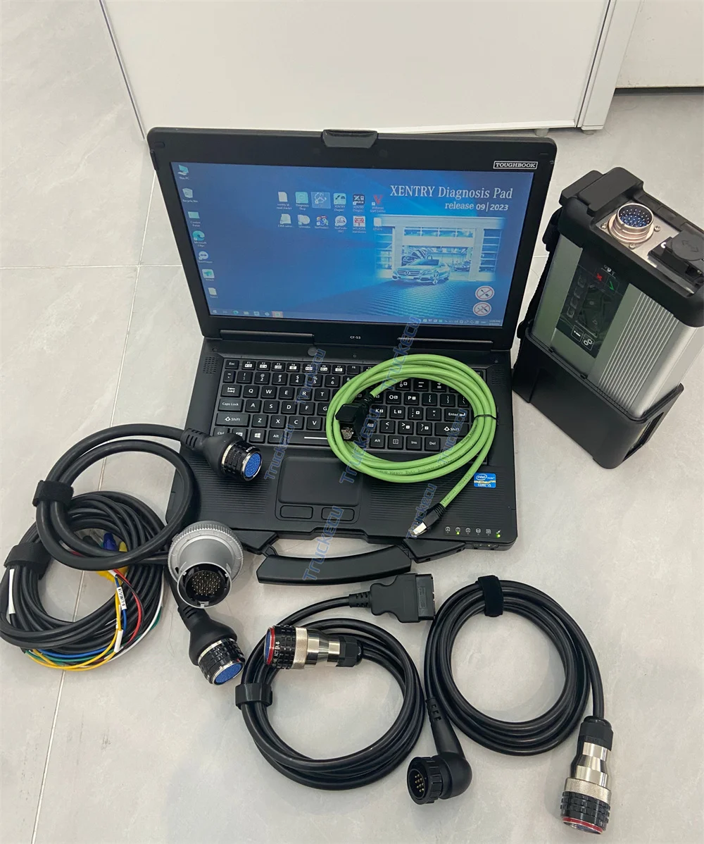 Full Chip SD Connect C5 Mercedes Diagnostic Kit For Cars Trucks CF53 laptop Preloaded Official Diagnostic Software