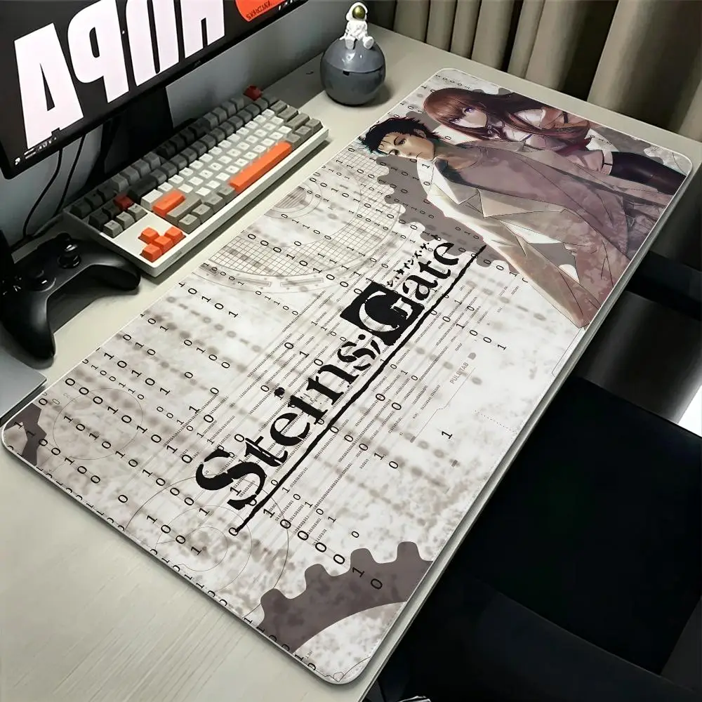 anime Steins;Gate Mouse Pad MousePad Stitched Edge Gaming Anti‑Slip Rubber Base Waterproof Desk Mat For Office Laptop PC
