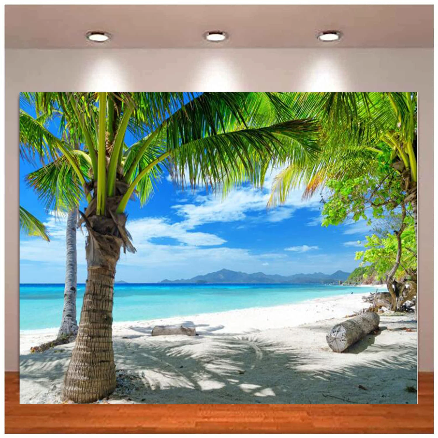 

Tropical Summer Beach Photography Backdrop Hawaiian Luau Party Blue Sky Sea Background For Outdoor Photo Props