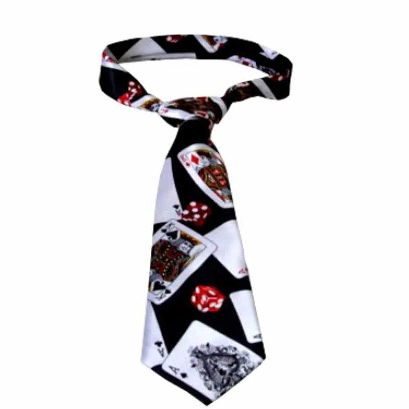 Magician's Tie (Card and Dice Pattern) Magic Tricks Stage Close-up Magia Mentalism Illusion Gimmick Props Accessories