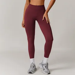 Legging de yoga taille haute sans couture pour femme, pantalon de sport, push-up, super extensible, pour entraînement, froissé, serré aux fesses, pour course à pied