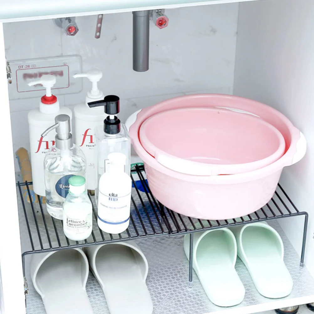 

Sturdy Expandable Stackable Kitchen Cabinet Shelf Organizer Ideal for Seasoning Bottles Cups and Kitchen Supplies