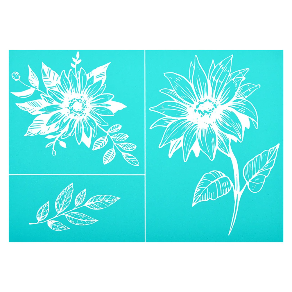 Sunflower Shape Silk Screen Printing Template Tree Leaf Transfer DIY Crafts Wrap Clothing Printing Reusable Clothing Formwork