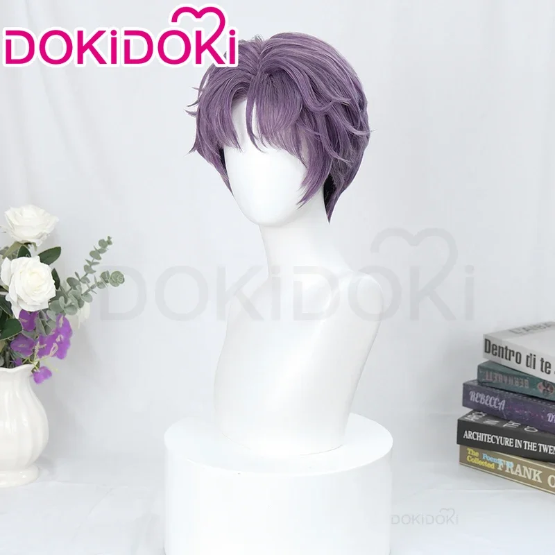 Qiyu Rafayel Front Lace Wig para homens, Game Love e Deepspace, DokiDoki, Rafayel Qi Yu Cosplay, cabelo curto, boné de peruca grátis, 30cm, em estoque