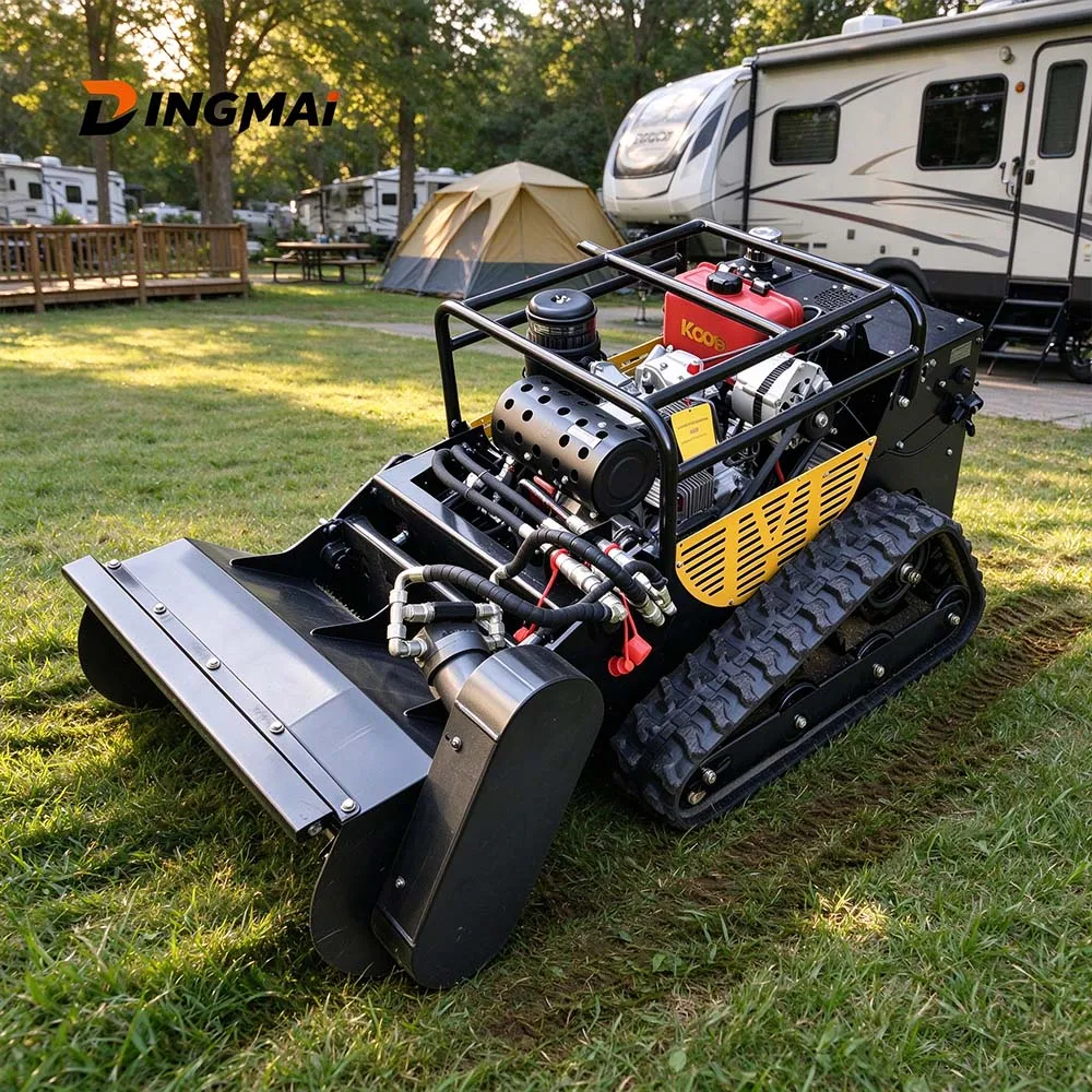 Customized 800mm Remote Crawler Sapling Mulcher 650W Dual Brushless Motor For New Farmland Reclamation Brush Clearing Work