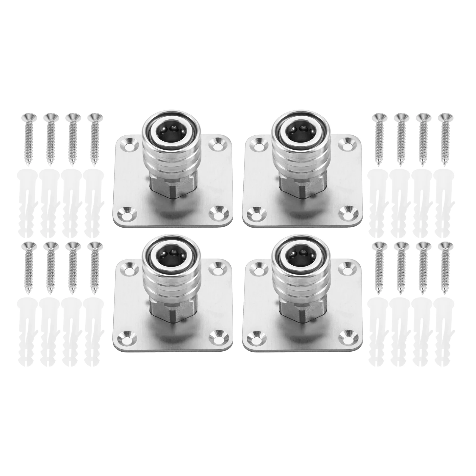 4pcs Foam Cannon Nozzle Water Gun Holder Wall Mount Pressure Washer Accessories Storage Rack Stainless Steel 1/4 Quick Connector