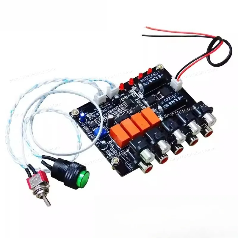 

4 channels, 4 inputs, 1 output, audio source automatic switcher, switch board selector, hand-in-one