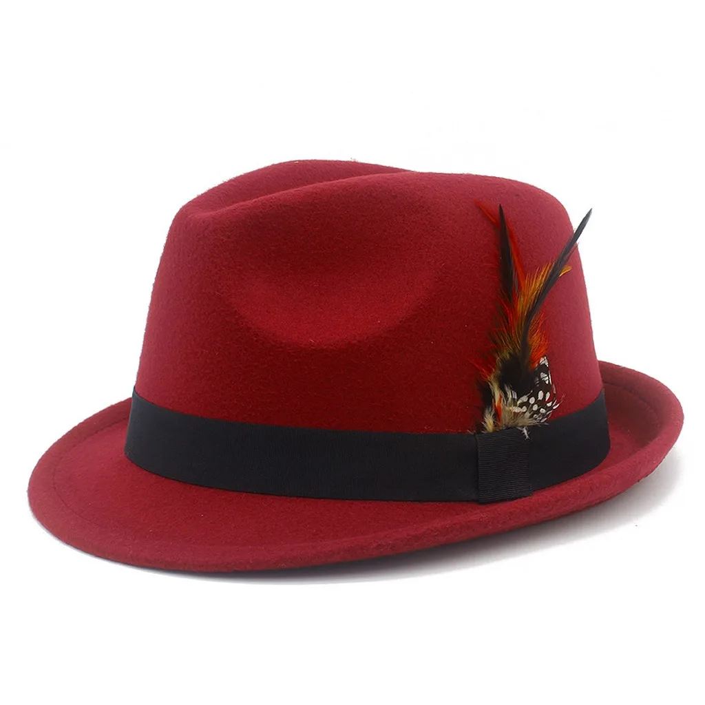Short Brim Fedora Hat Vintage Felt Gentleman Hat Polyester Felt Fedora Hat Jazz-Inspired For Retro Outfits Vintage-Inspired