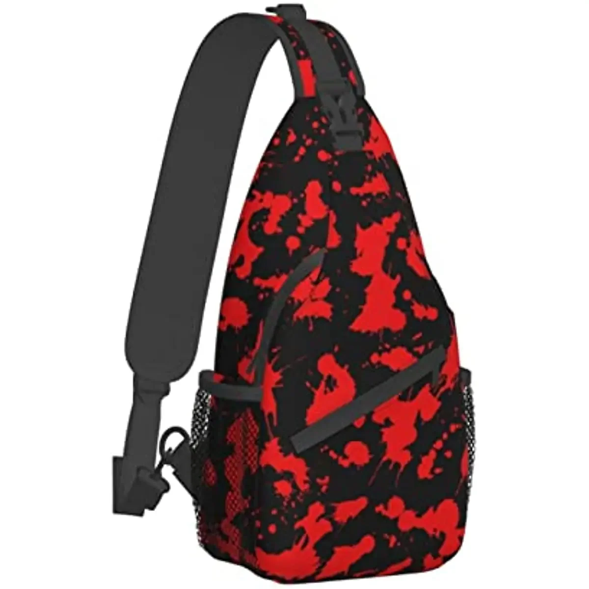 Horror Blood Splatter Hiking Daypacks,Crossbody Sling Backpack Shoulder Bag Chest Bag with Adjustable Strap Men Women Outdoor