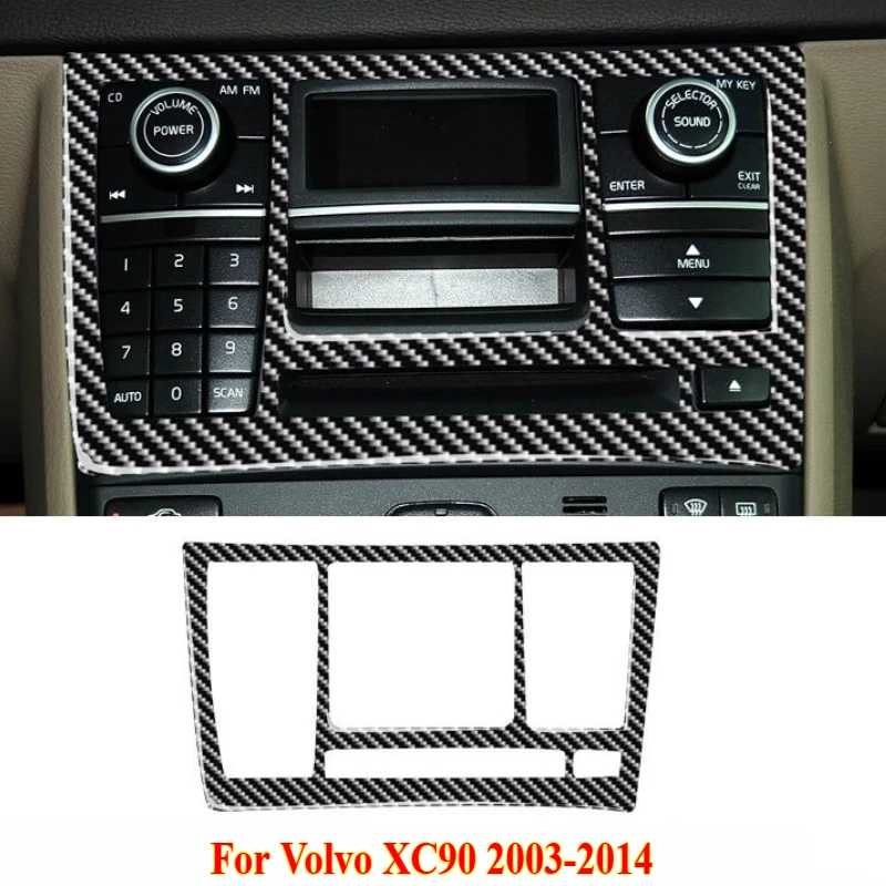 

1PCS for Volvo XC90 2003-2014 Carbon Fiber Sticker Central Control CD Player Panel Button Switch Interior Car Accessories