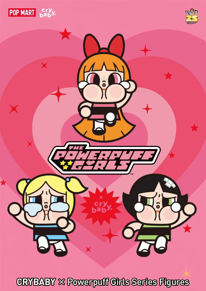 Peluche Pop Mart CRYBABY x Powerpuff Girls Series Bubbles Vinyl Face de la Collection - FR