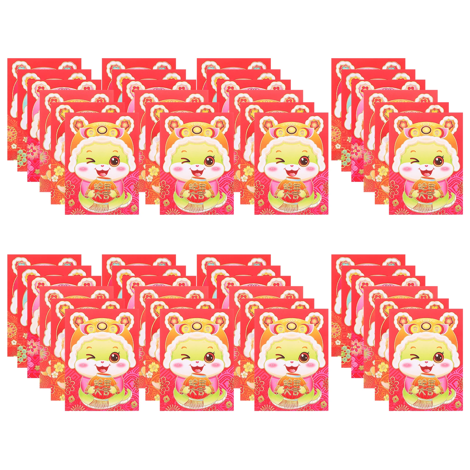 

60pcs Chinese New Year Red Envelopes Lucky Money Packets Spring Festival 2025 Wedding Envelope Sets Lunar Year Decor Gold Design