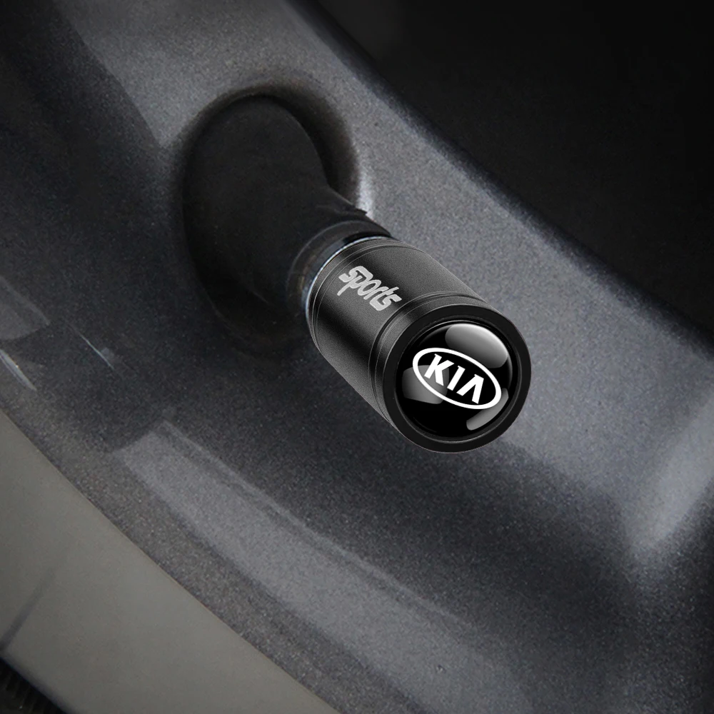 4PCS Car Badge Wheel Tires Valve Caps Tyre Valve Stem Covers For KIA Rio Soul Seltos Forte K5 K3 Niro Picanto Stinger Sportage - view 3