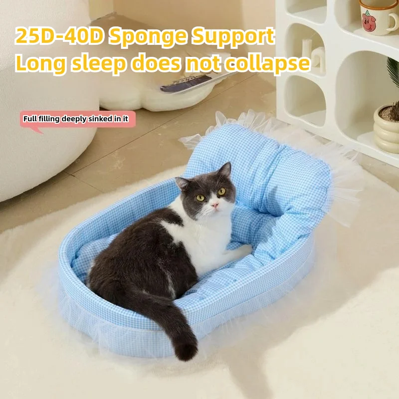 Cute Princess Cat Dog Bed With Pillow Princess Nest Detachable Pet Sofa Dog Beds Supplies for Small Medium Cat Dog