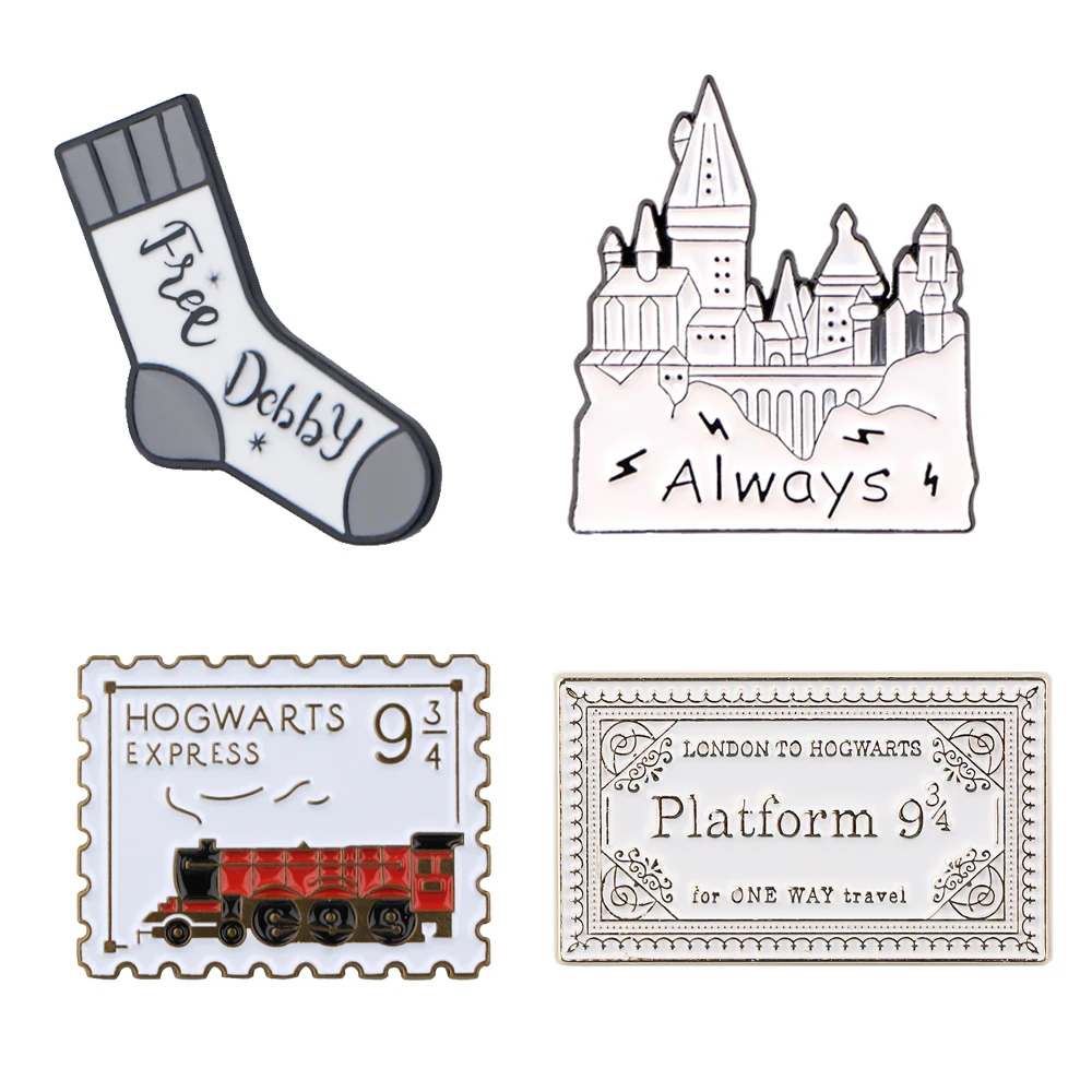 Always Castle Enamel Pins Movie Tickets Lapel Pins For Backpack Brooches Badge Jewelry Clothing Accessories Christmas Gift