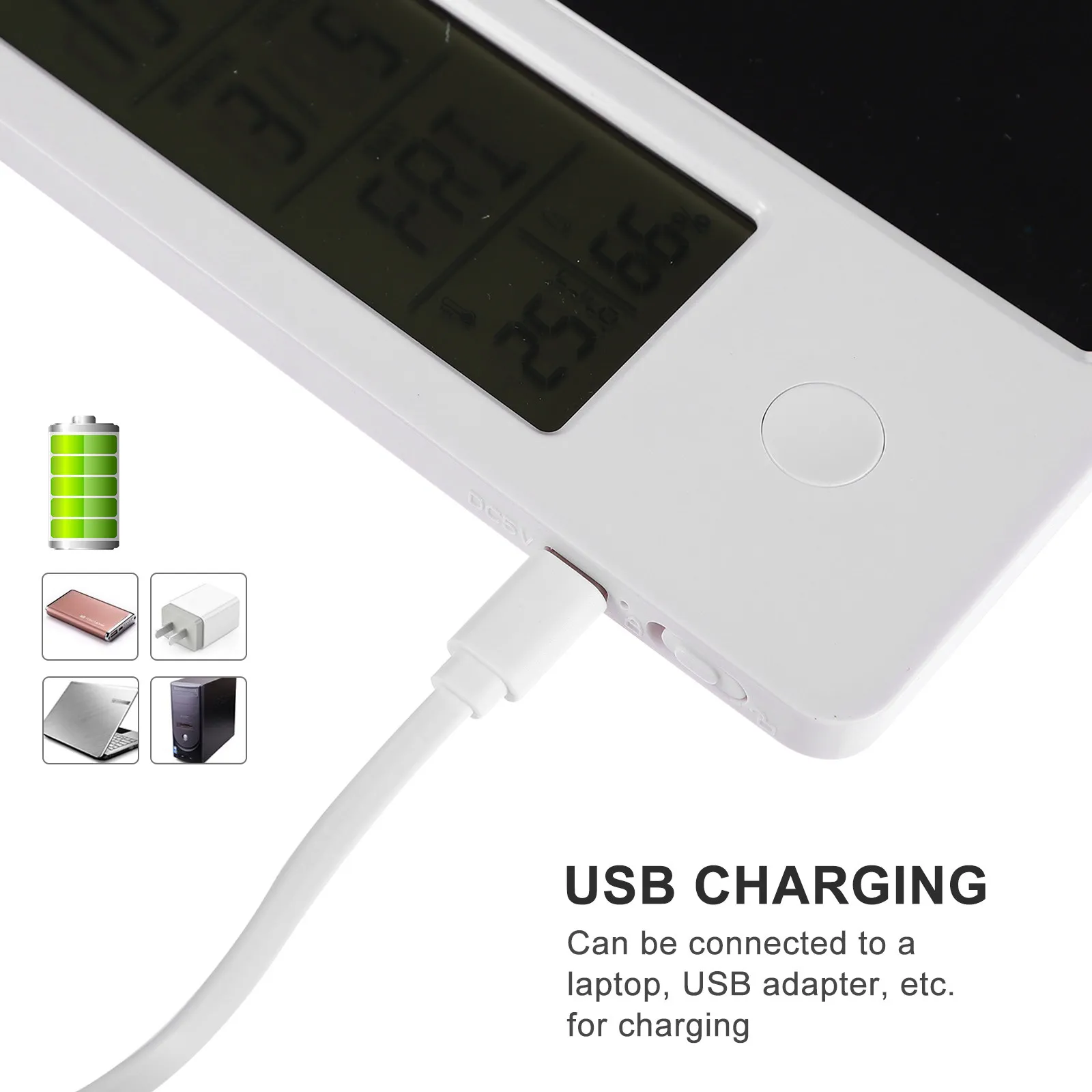 1Set Electronic Calendar Writing Pad LCD Handwriting Desktop Clock Hygrothermograph Writing Tablet for Office Home view 6