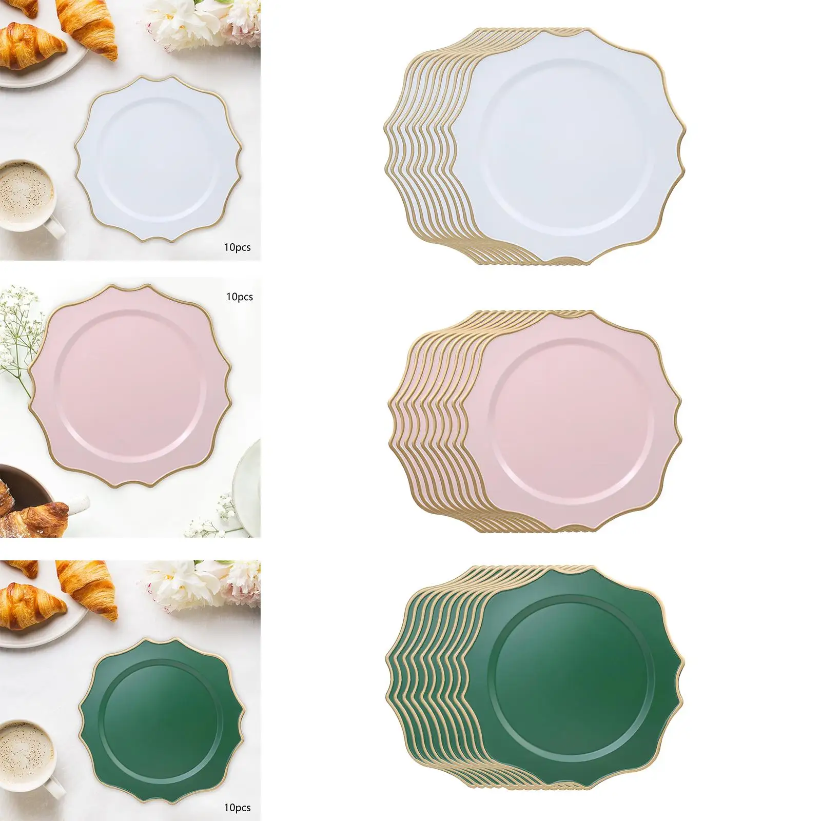 

10x Serving Plates Party Supplies Unbreakable Tableware Serving Dish Dinner