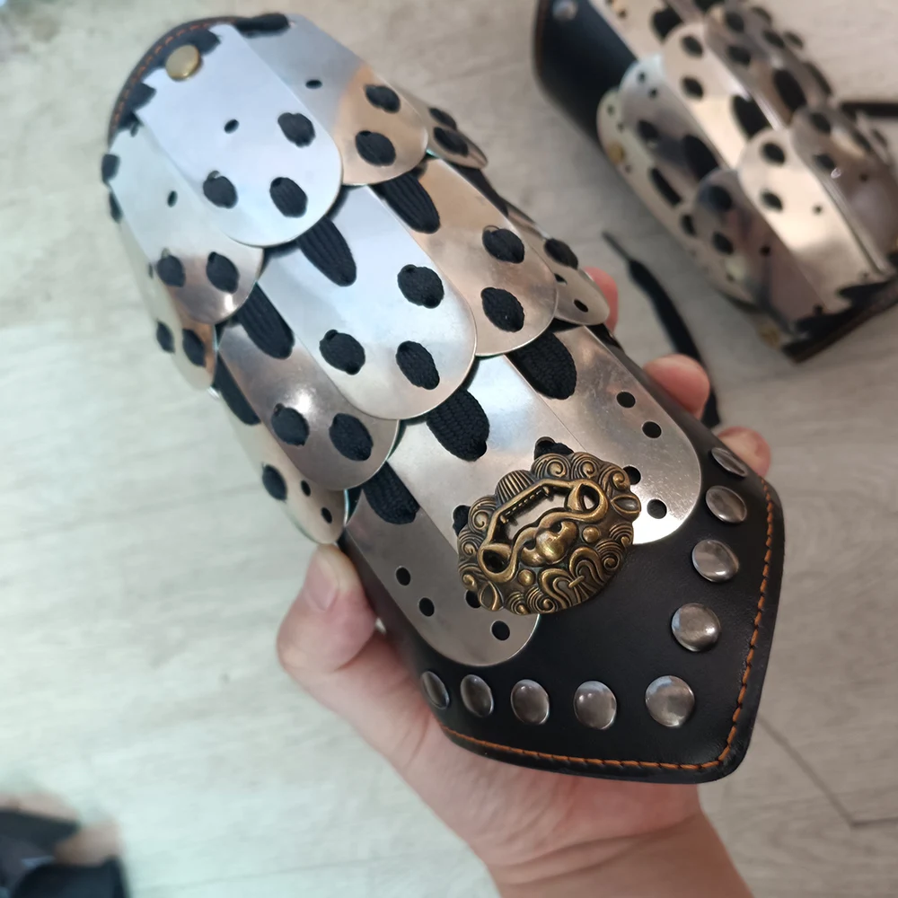 Handcrafted Gothic-Style Arm Guards, Equestrian Glove Arm Guards, Leather Arm Guard Props. Outdoor Protective Gear.