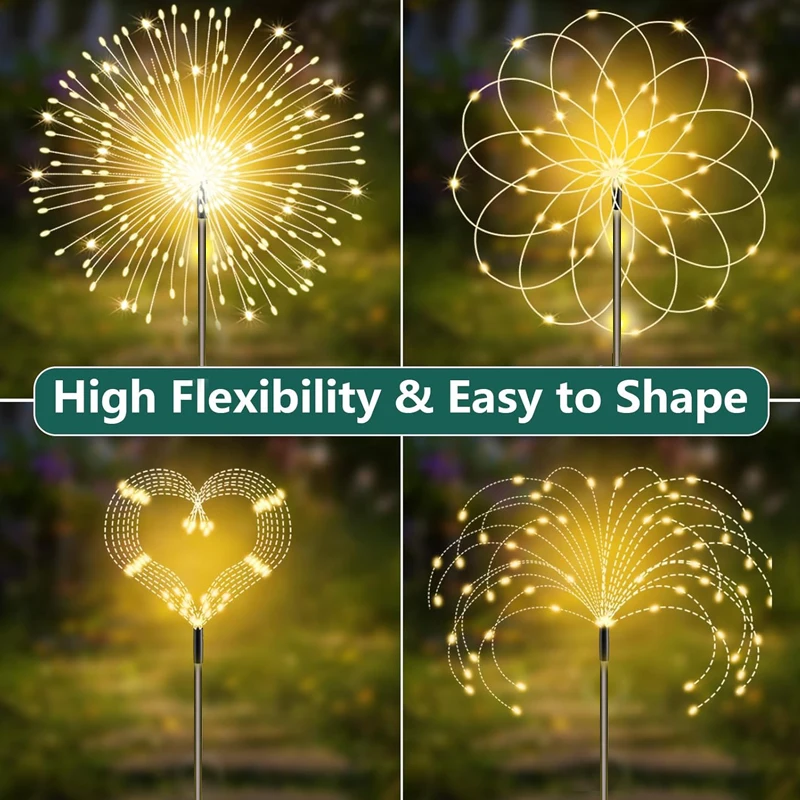 Outdoor 420LED Solar Power Firework Lights Waterproof DIY Flexible Fairy Garden Lights for Courtyard Street Patio Balcony