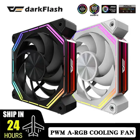 Darkflash INF34 PC 케이스 팬 120mm 미러 사이클 라이트 ARGB 자기 인터페이스 무선 접합 PWM CPU 쿨러 팬 RGB Ventilador