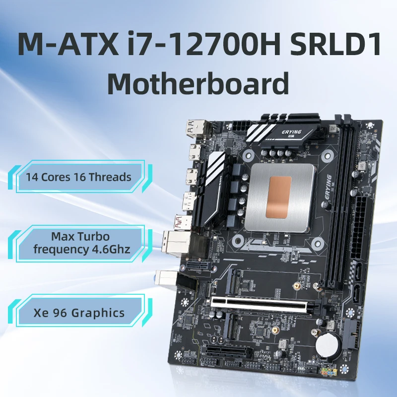 Erying Desktops Motherboard mit integriertem CPU-Interpose-Kit i7 12700h srld1 i7-12700H 14 c20t ddr4 Gaming-PC-Computer-Baugruppen satz