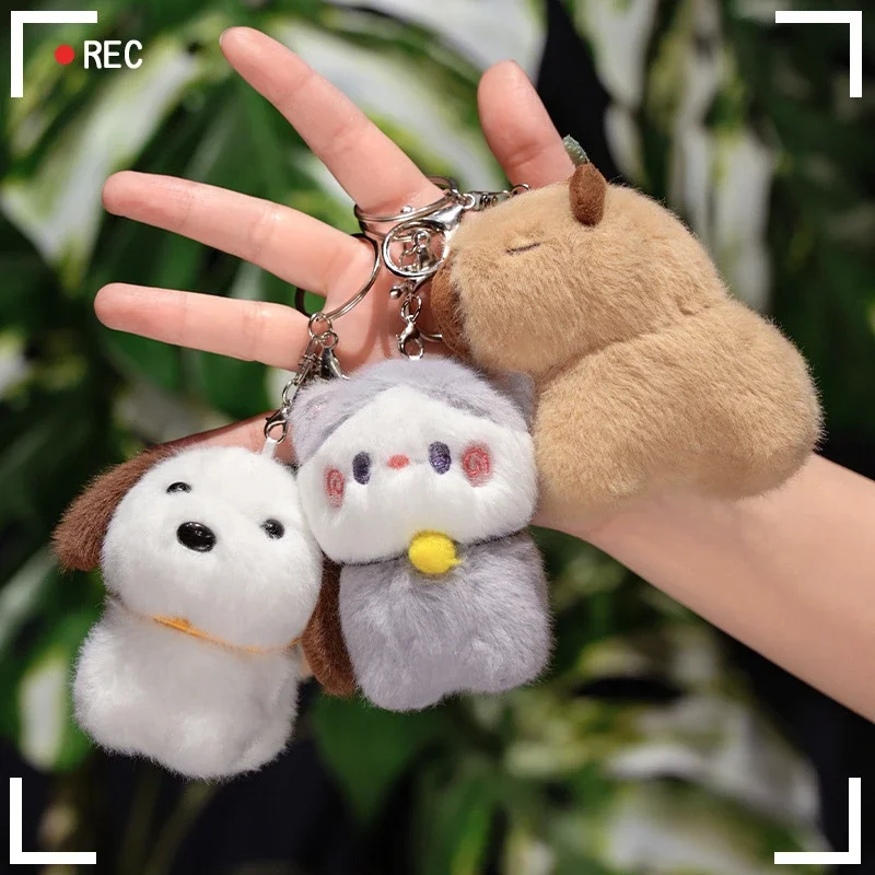 Stuffed Animals Plush Key Chain Puppy Capybara Cat Doll Pendant Toys Cadeau Maitresse Ecole Kawaii Soft Juguetes Gift for Friend