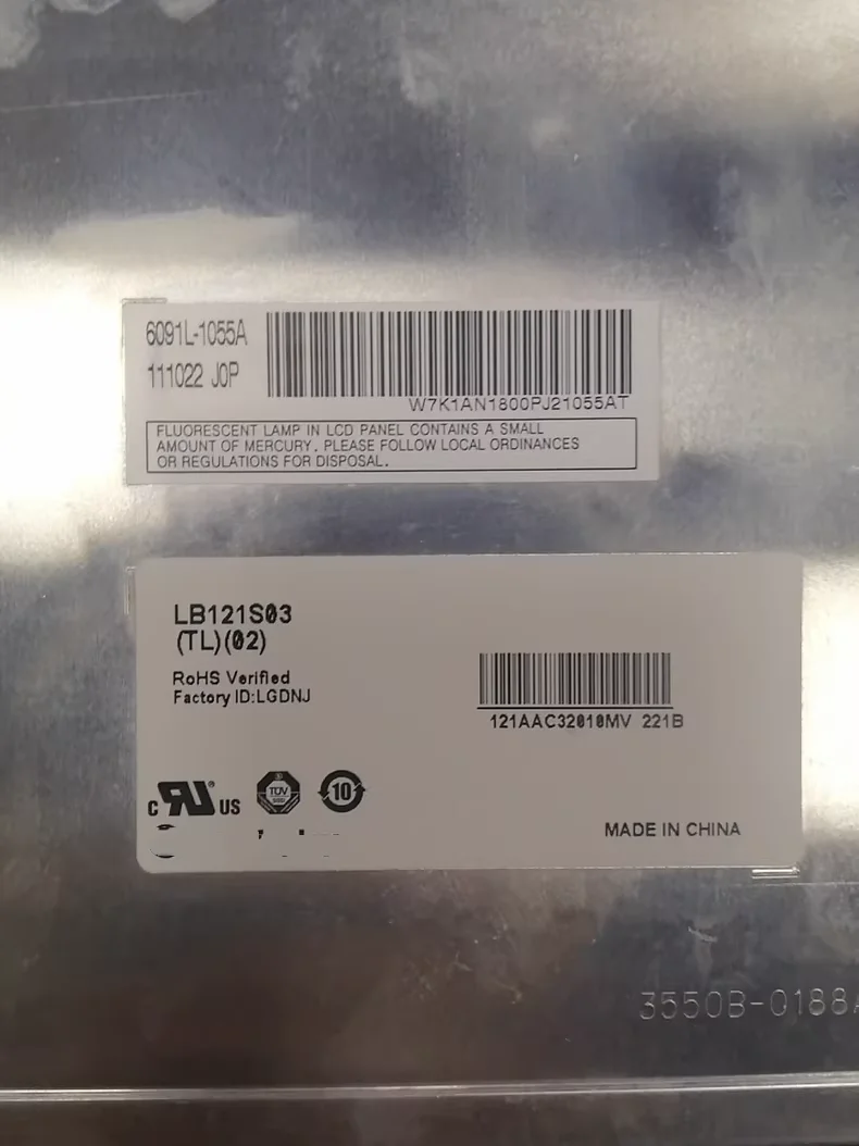 شاشة عرض LCD مقاس 12.1 بوصة LB121S03-TL02 ضمان لمدة سنة واحدة