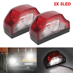3 LED Number Lamps E9 12V-24V for Lorry Truck Trailer White Light Waterproof Car License Plate Light