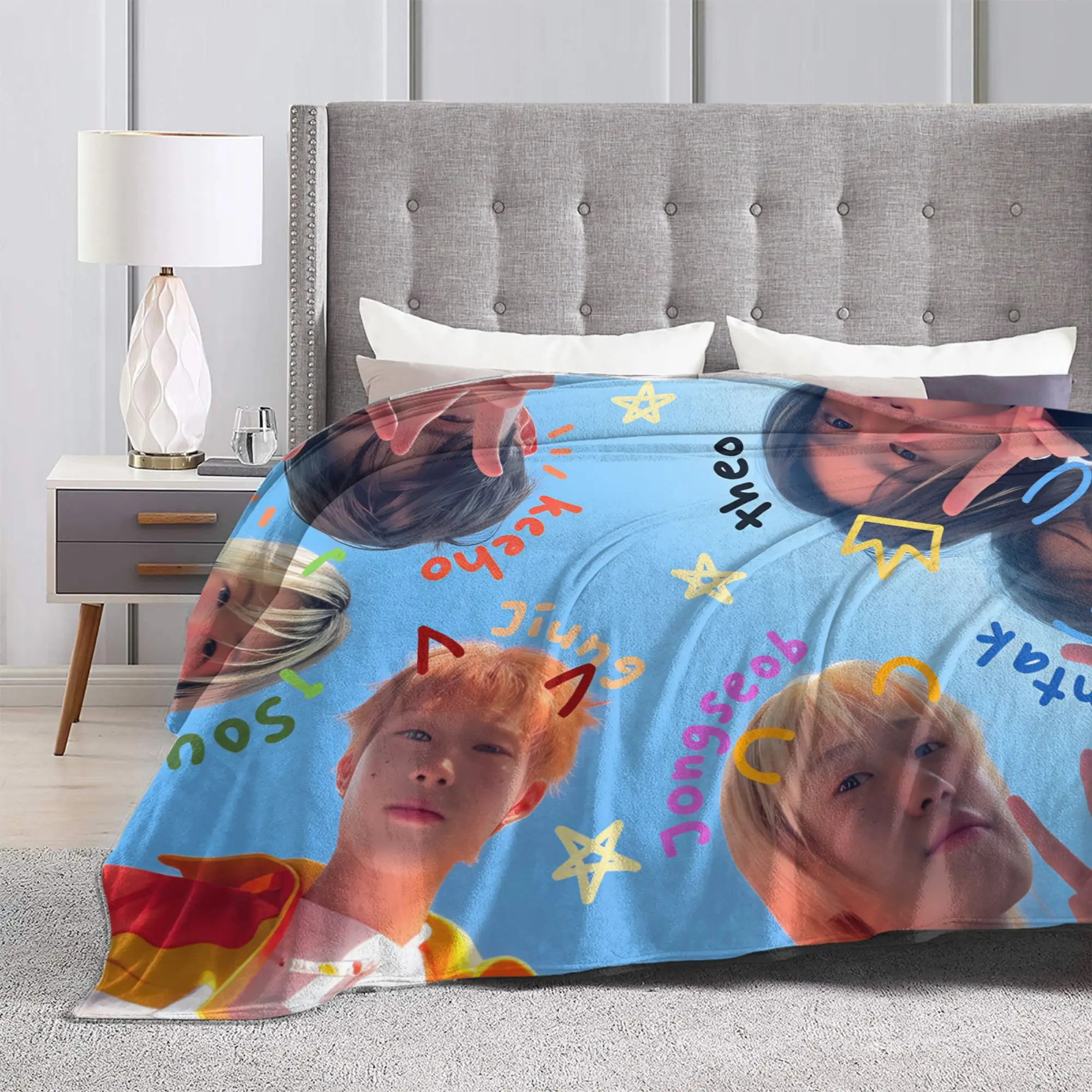 P1 Harmonys Plush Blanket Boy Girl  Flannel Throw Blanket For Couch Chair Soft Warm Customized Quality Bedspread Present