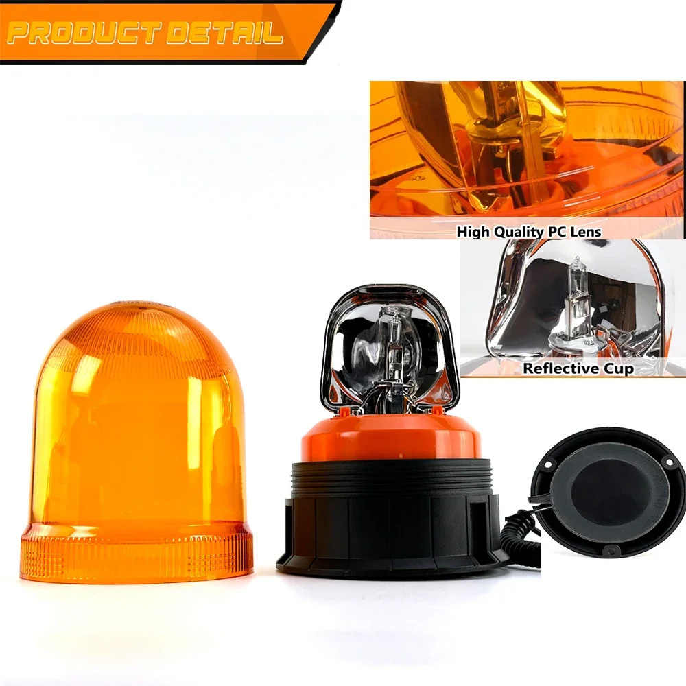 ATVOV 12V 24V Magnetic Strobe Light Flashing Beacon Rotating Warning Emergency Traffice Alarm Lamp Car Truck Tractor Waterproof