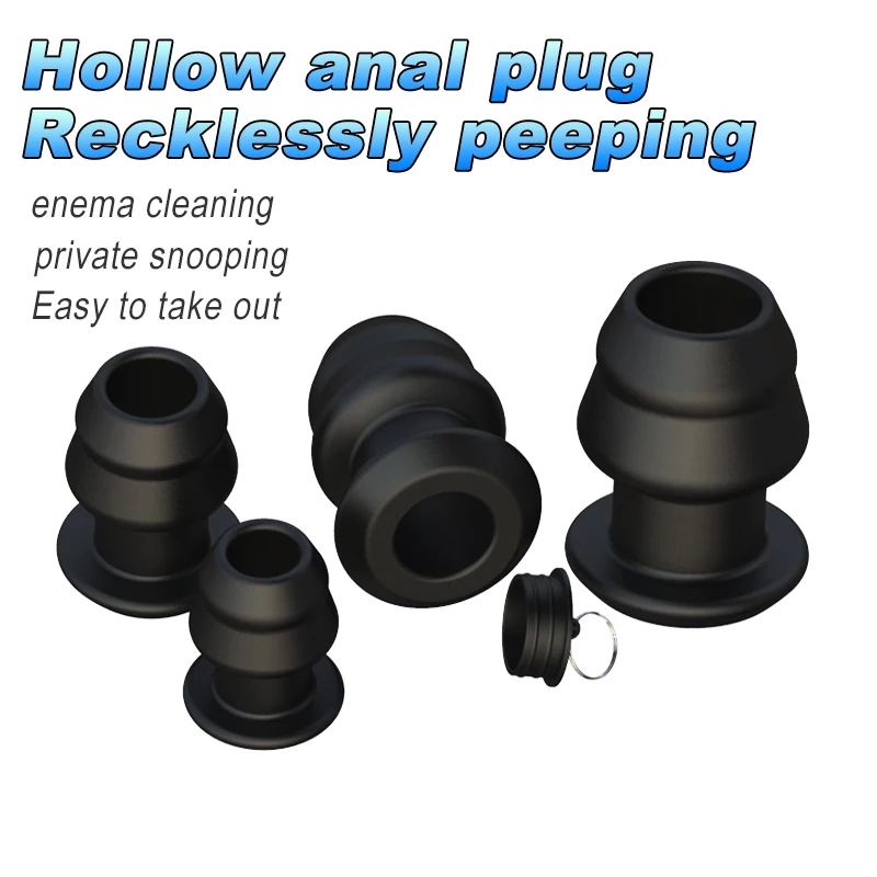 Hollow Anal Plug Silicone Butt Plug With Removable Stopper For Enema Dilation Comfortable Round Base Anal Toy For Adults Couples - view 4
