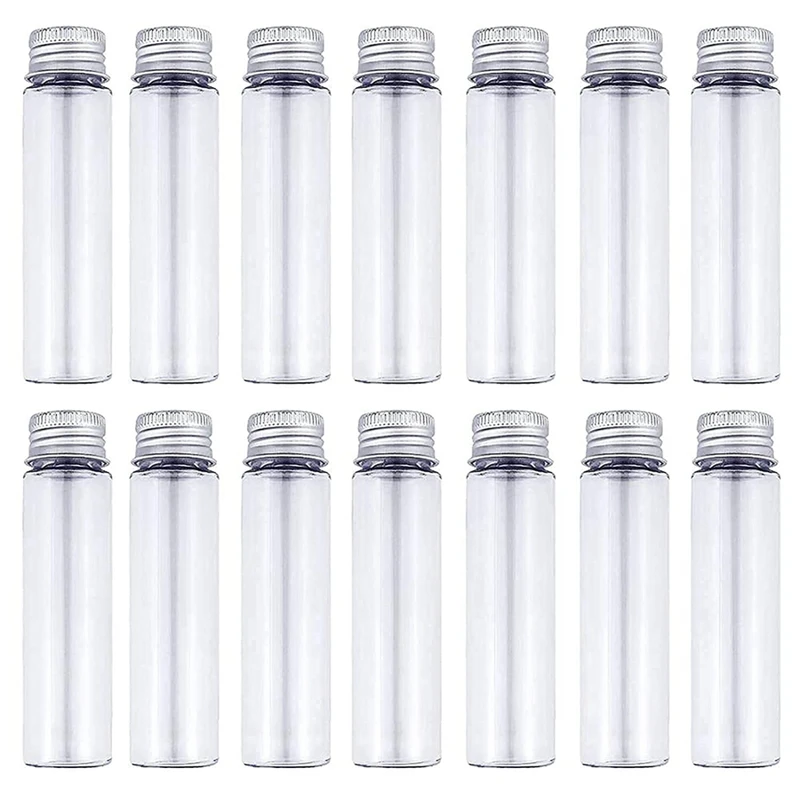 

30Pcs 50Ml Clear Flat Plastic Test Tubes With Screw Caps, 28X108mm Tubes For Beads Storage Scientific Experiments