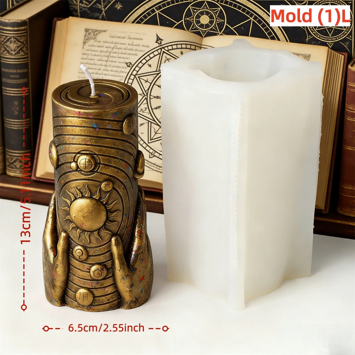 3D Mond Zylinder Kerze Silikon Form DIY Relief Sonne Mond Gesicht Duft Kerze Gips, Der Werkzeug Home Decor Handgemachtes Geschenk – Detail 5