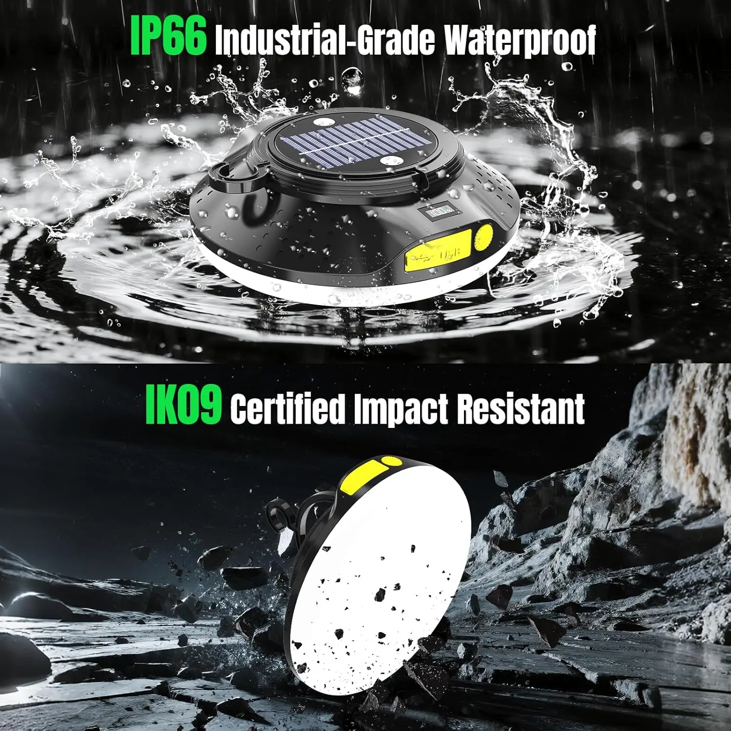 16000 мАч солнечный светодиодный фонарь для кемпинга 26000LM, перезаряжаемый водонепроницаемый фонарик мощностью 150 Вт с магнитом для палатки, улицы, экстренного использования