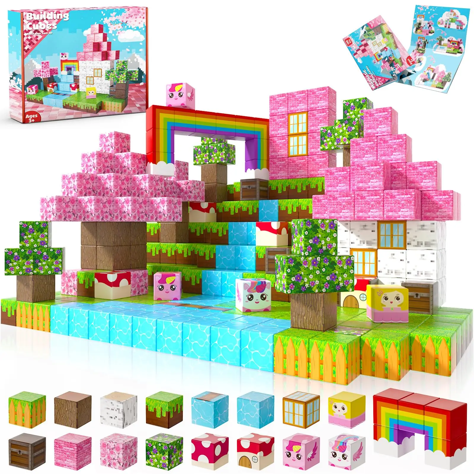 

Magnetic Blocks the Ultimate Montessori Educational Children Toys Constructor,100pcs Creative Building Blocks Set Magnetic Block