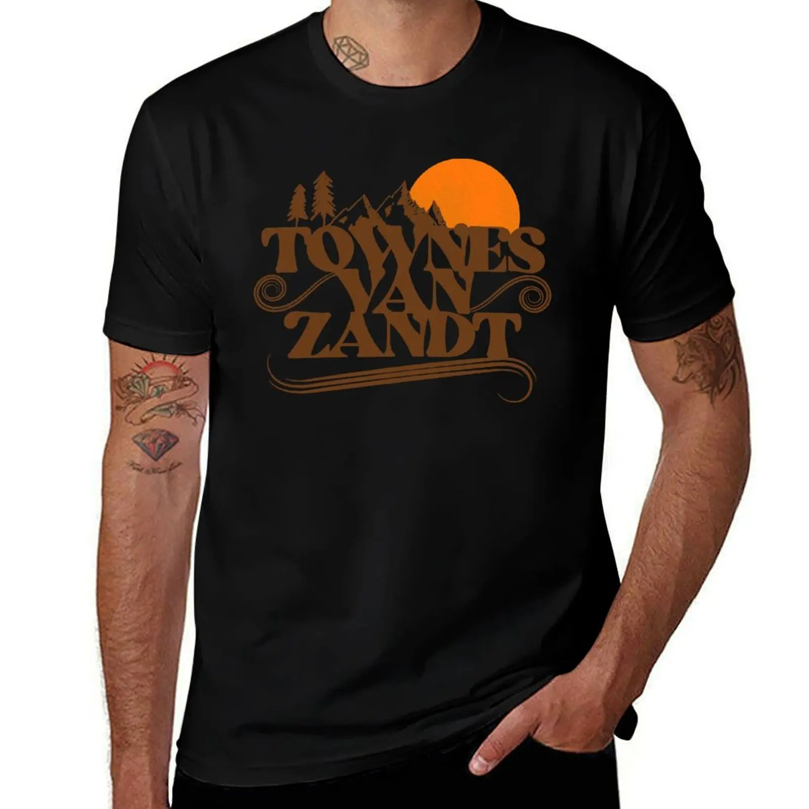 

Townes Van Zandt Retro Sunrise T-Shirt custom t-shirts new edition Man t-shirt oversizeds men workout shirt