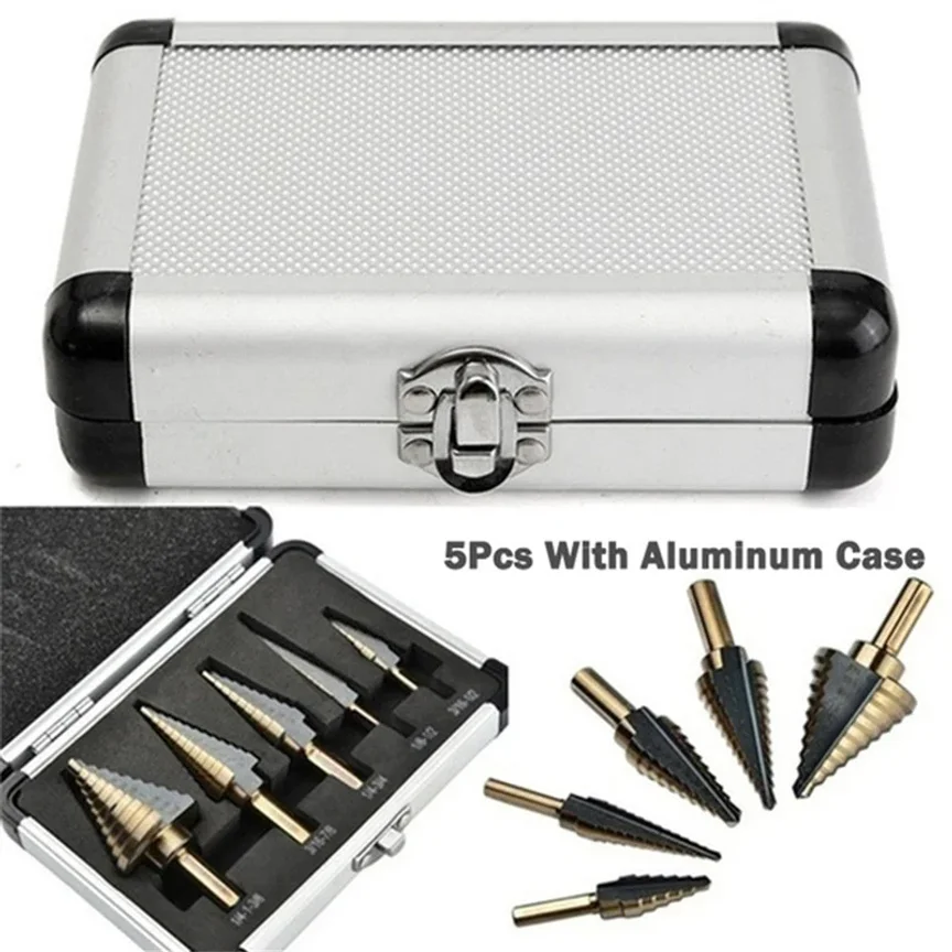 Set Mata Bor Step 5 pcs HSS Ko - Step Drill Bit Set Titanium Hss Cobalt ulasan dan harga