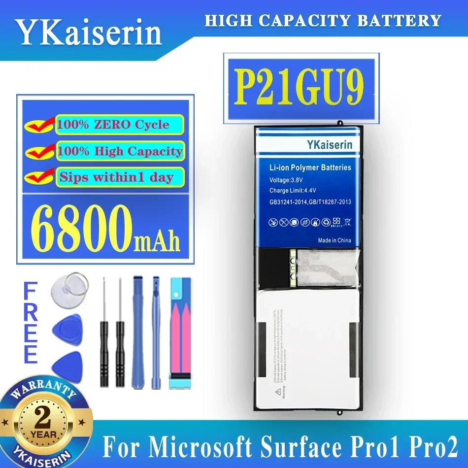 

YKaiserin P21GU9 6800mah Battery For Microsoft Surface Pro1 Pro 1 Pro2 Pro 2 Batteries + Free Tools