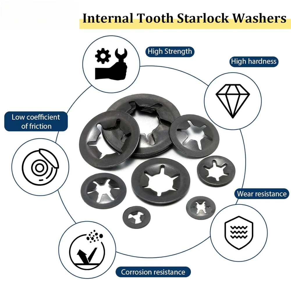 

404pcs Internal Tooth Star Lock Washers M3-M12 Quick Speed Locking Washers Assortment Kit Stainless Steel Push Locking Washer