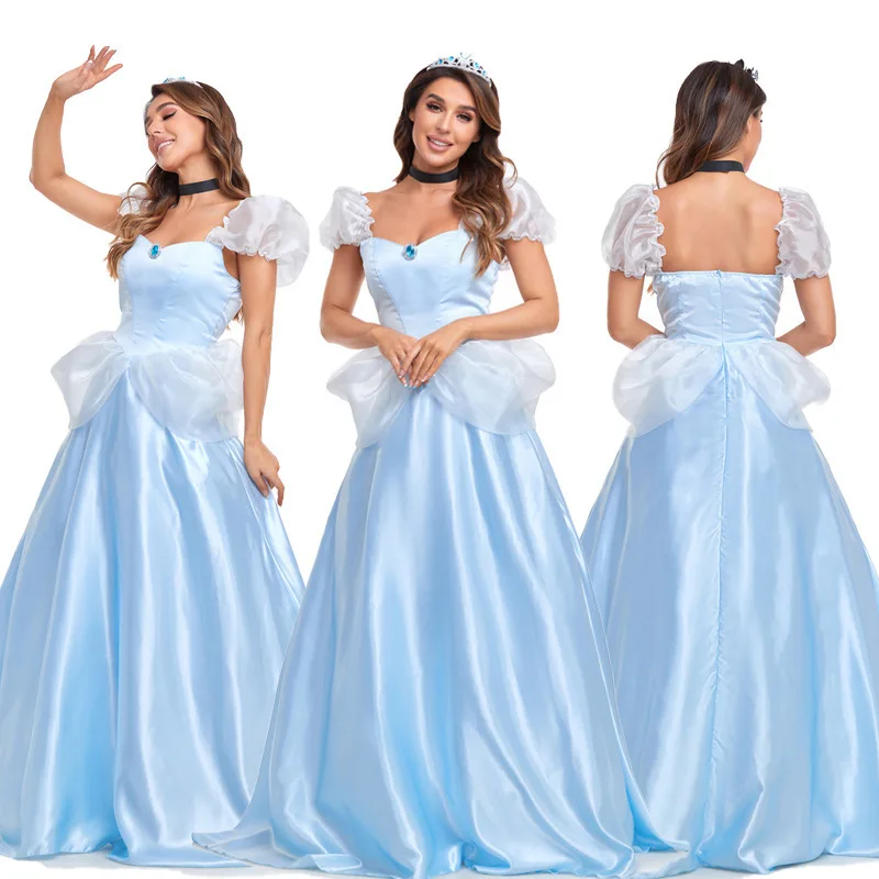 Adulto loween fada t cosplay cinderela princ dr role-plang traje ele cor azul para o festival feminino