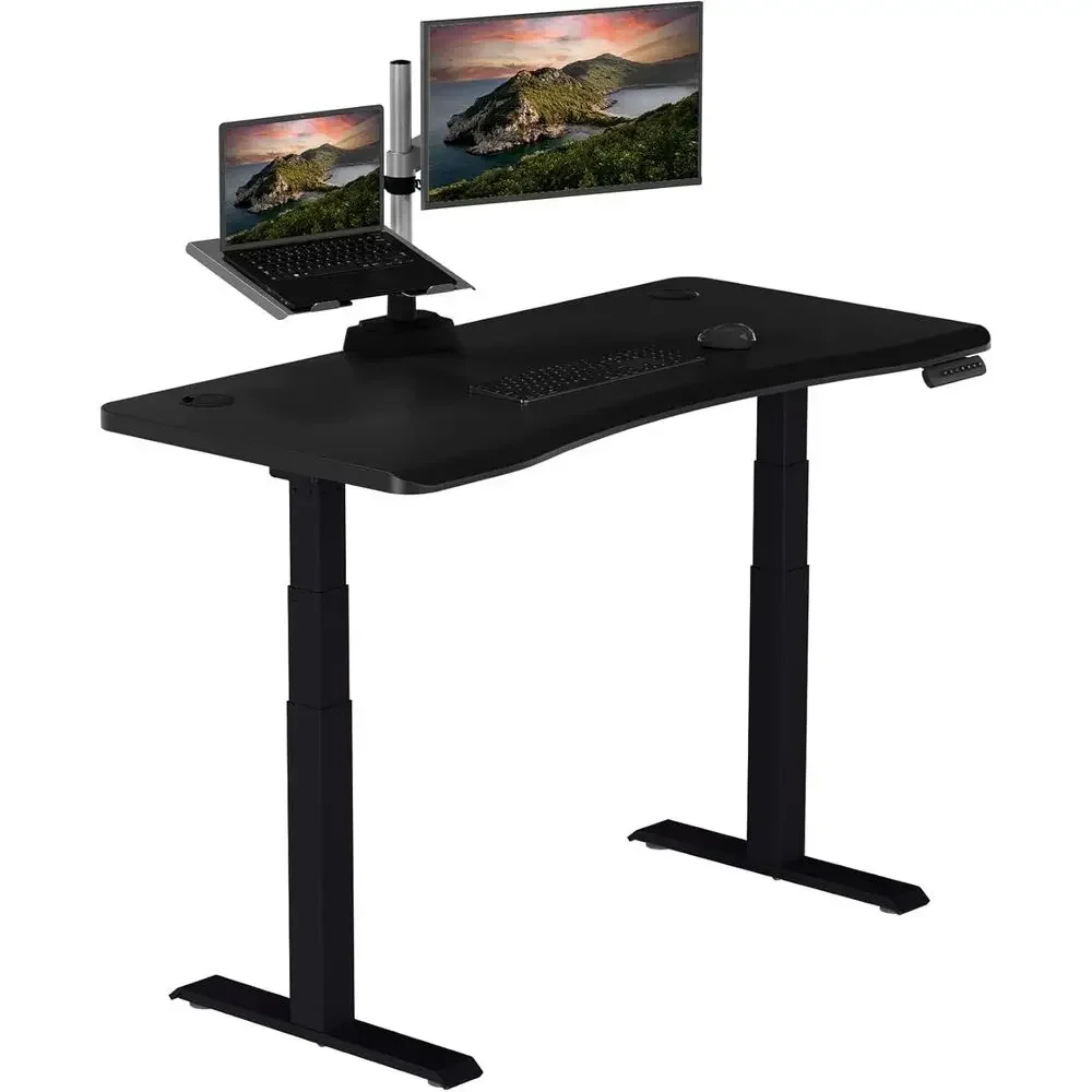 54x26 Dual Motor Electric Desk, Height Adjustable, Curved Edge, 4 Memory Presets, Easy Assembly, Cable Management, 200 lb Capaci