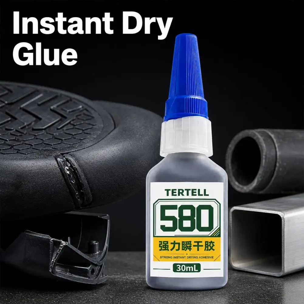 30ml 580 Black Instant Adhesive Glue Super Liquid Bond For Rubber Tube Plastic Metal EPDM Gaskets Sealant