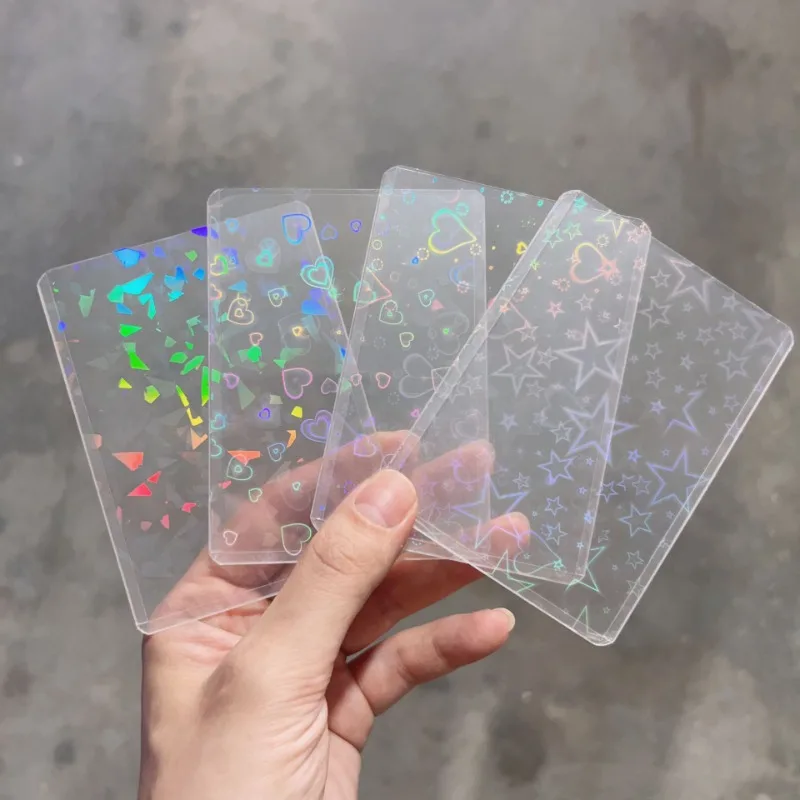 10pcs/Pack B8 Hard Cover Star Heart Sleeves For Holo Postcards Top Load Films Photocard Game Cards Protector