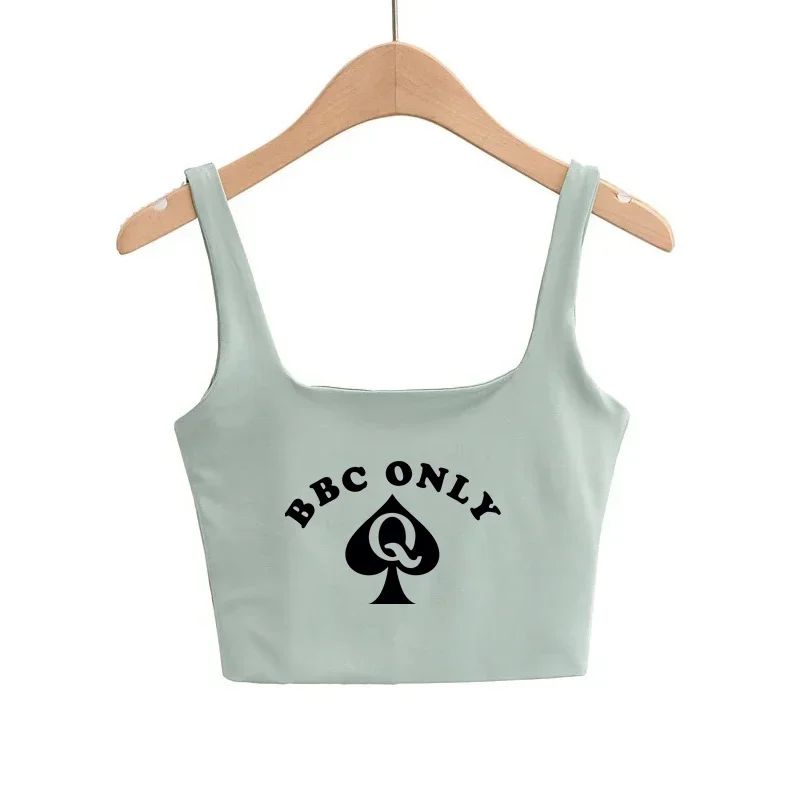 Hot Clothing for Women BBC ONLY Queen of Spades Cute Slim Top Camis Sleeveless Double Layer Good Quality Female Tops White Top