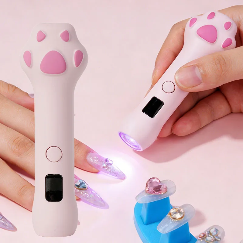 Cat Paw Handheld Nail One Line Lamp Portable Rechargeable Mini UV LED Lamp False Nail Gel Curing Dryer Tools