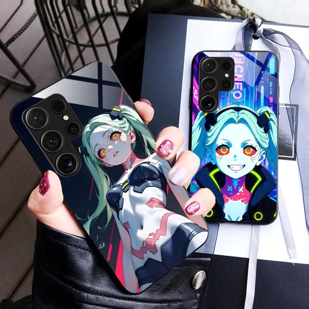 Punk Girl Rebecca Glass Mobile Phone Case for Samsung Galaxy A56 55 54 53 52 51 36 35 34 23 16 15 5G Colorful Cover