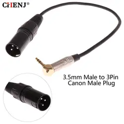 30cm XLR 3-Pin Male To 90 Degree Elbow 3.5mm Stereo Plug Audio Cord Adapter Microphone Mic Cable TRS Cable Jack 3.5 Male To Male