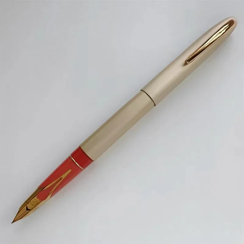 

Limited Edition Japan CREST Brushed Aluminum Fountain Pen Big Size Iridium Gold F 0.5mm Nib Ink Pen Students Writing Gift Pen