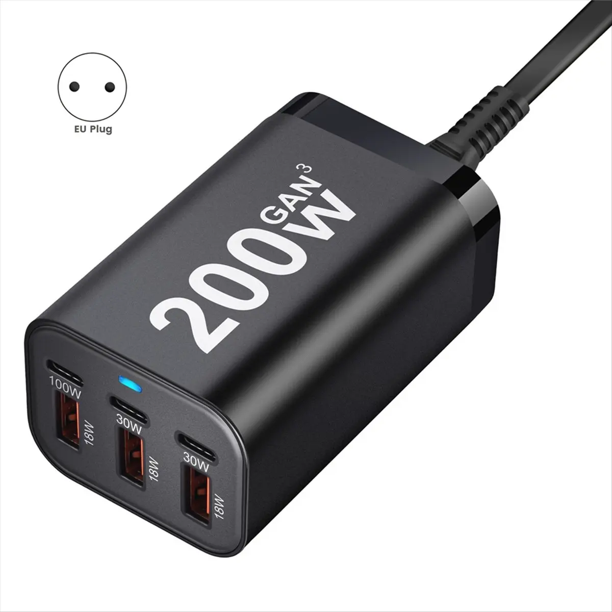 

USB C Fast 200W 6-Port Charging Fast GaN Charger Power Adapter for 14/13/12 Series, Galaxy S23 EU PLUG