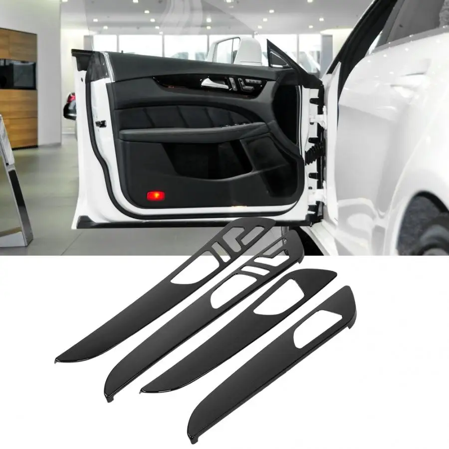 

4pcs Inner Door Panelswith Memory Hole Interior Decoration Piano Black Fit for Mercedes-Benz GLE GLS ML GL 2013-2019